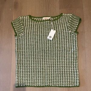 Green, white and yellow Leonna sweater.